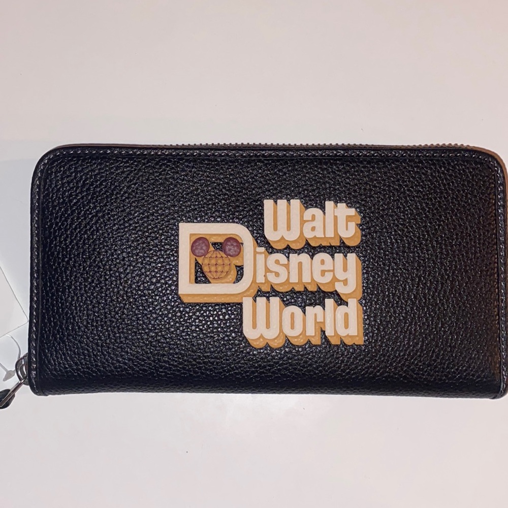 Disney X Coach Accordion Zip Wallet With Walt Disney World Motif
